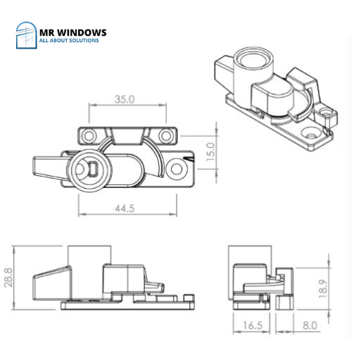 DORIC Double Hung CAM Sash Lock Set