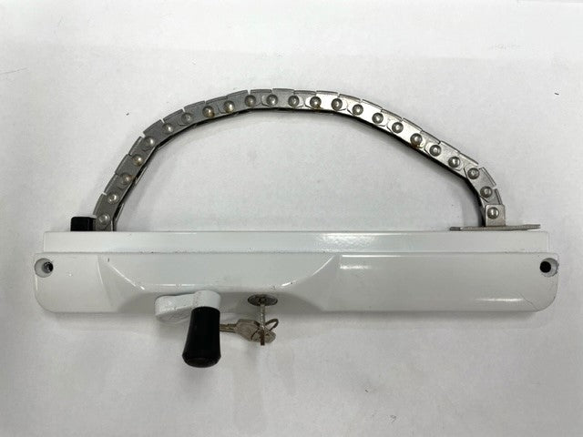 Awning Chain Winder - by Pacific - key locking - white - SS chain