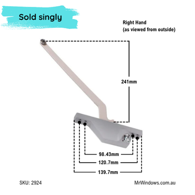 Truth front mounted casement operator 9 1/2" (241mm)