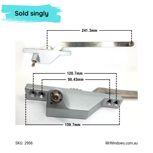 Truth 23 Series Face Mount CASEMENT LH Stainless Single Arm Operator