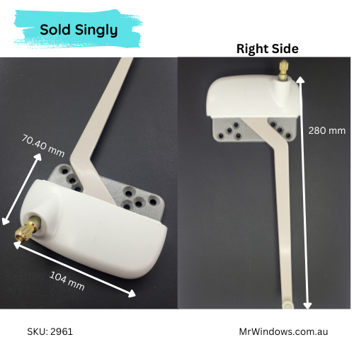 Truth 15 Series RIGHT Hand Single Arm Ellipse Casement Operator- White