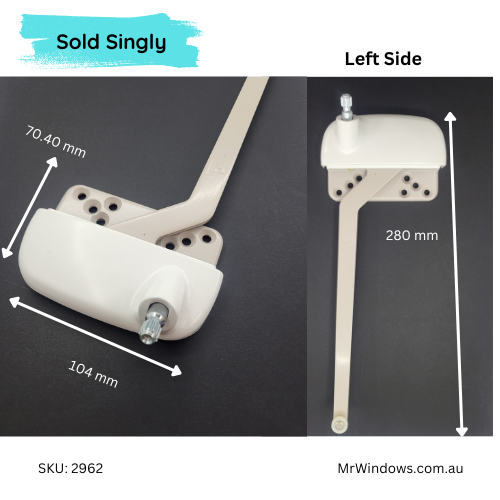 Truth 15 Series Left Hand Single Arm Ellipse Casement Operator- White