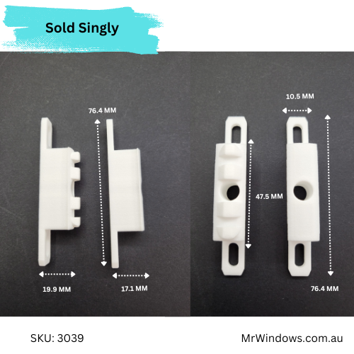 Pivots set suits Stegbar Grange -  white  Bottom & Top pivot blocks -3D printed