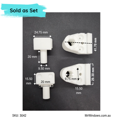 Shower screen - pivot screen repair kit - AB Pivot shower screen hinge set