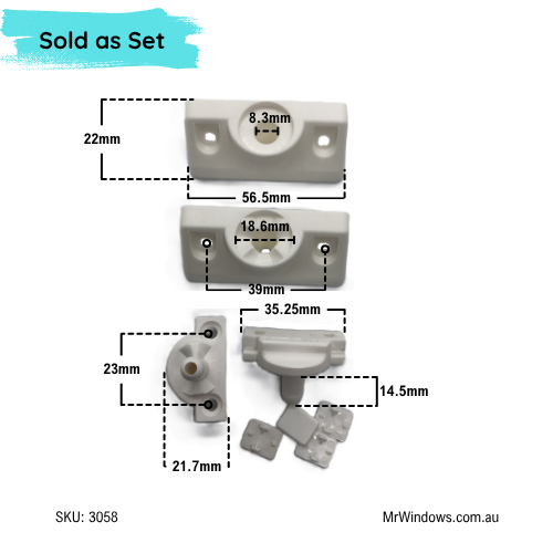 SHOWER Repair Kit - Suits Old Bradnams Diamond Series Pivot Screens