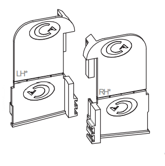 Capral sliding door end caps - sold singly as LH OR RH