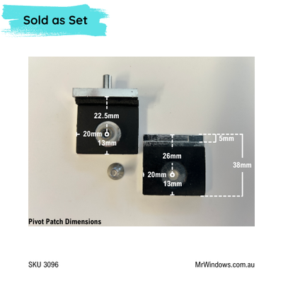 Shower pivots to suit Crystal Shower Pivot Hinge & Blocks