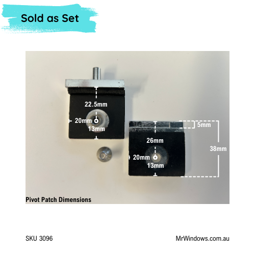 Shower pivots to suit Crystal Shower Pivot Hinge & Blocks