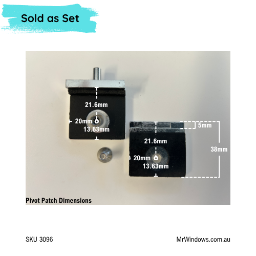 Shower pivots to suit Crystal Shower Pivot Hinge & Blocks