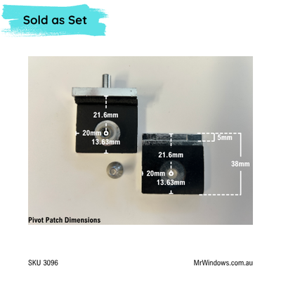 Shower pivots to suit Crystal Shower Pivot Hinge & Blocks