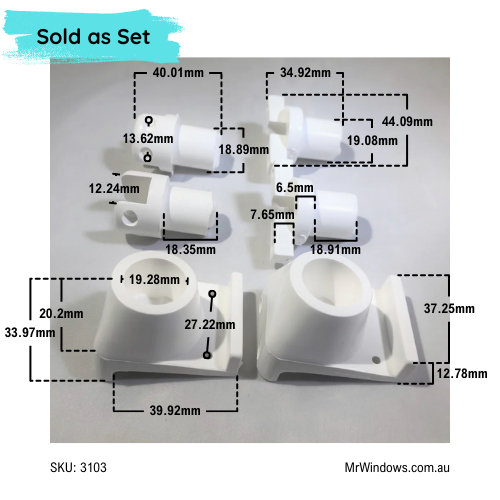 SHOWER kit - pivot repair kit to suit showers by Elegant, Complete, Supreme, Satchells