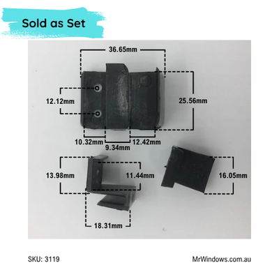 Shower SILL blocks - suits Regency sliding screens - SILL J & E Block set