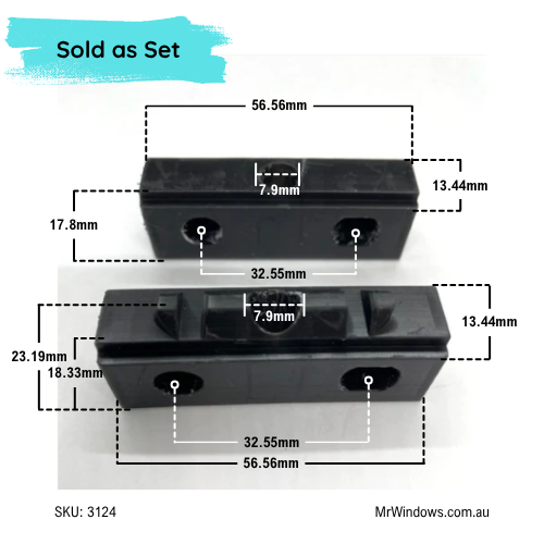 Regency Pivot Blocks - can be used as an Aqua replacement