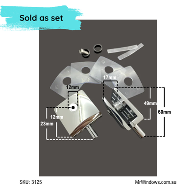 Shower pivot patches - suits Regency Aqua  showers - Polished chrome