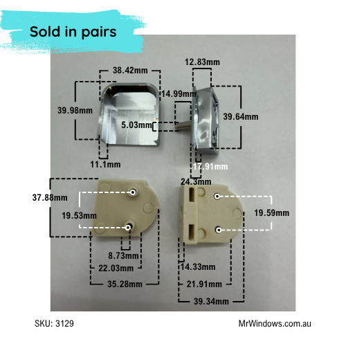 Shower pivot repair kit - OPTIMA Semi-Frameless - Chrome