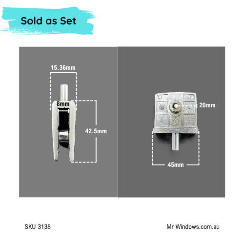 Shower pivot kit - suits Stegbar Grange Pivot 300 Kit - inline
