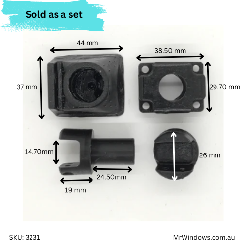 Shower screen pivot set kit - G James 825 Previous model 3D Printed