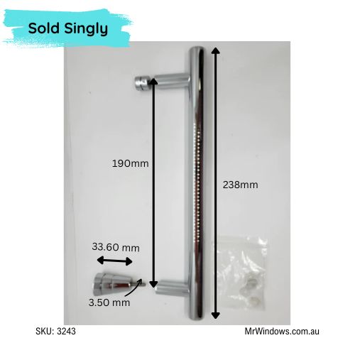 Shower handle - suits Seville showers - Chrome