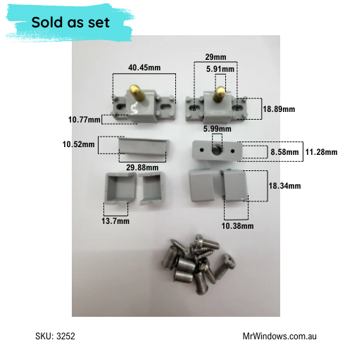 Pivot kit - "Affinity" shower series - Grey- Sold in a kit