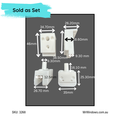PIVOT kit - suits old Boral showers V2 - 3D printed - 12.5mm frame