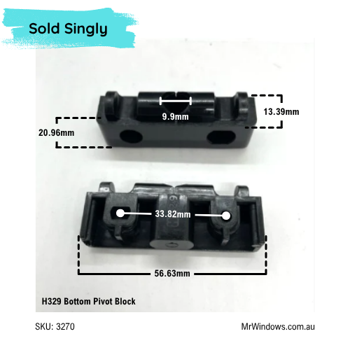 Regency shower pivot Parts - Sold in components- Black