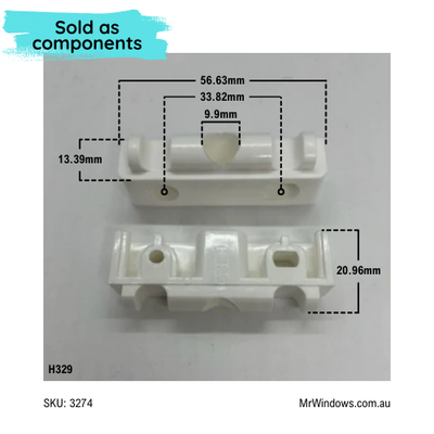 Regency shower pivot Parts - Sold in components - White