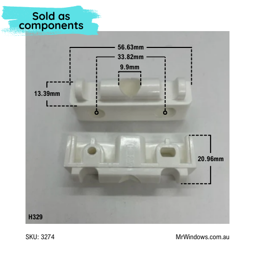 Regency shower pivot Parts - Sold in components - White