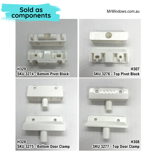 Regency shower pivot Parts - Sold in components - White