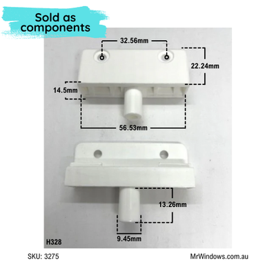 Regency shower pivot Parts - Sold in components - White