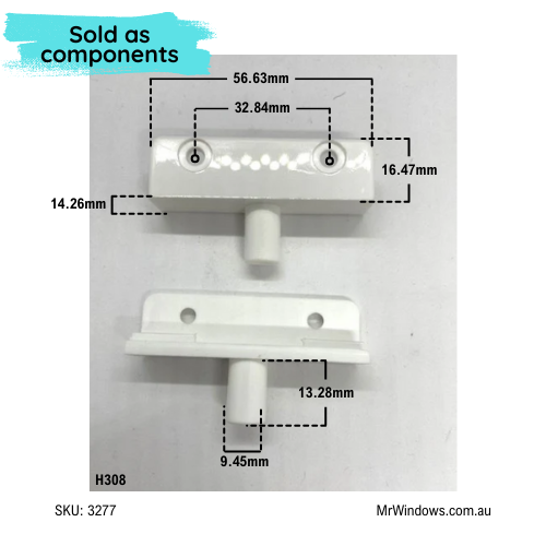 Regency shower pivot Parts - Sold in components - White