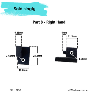 Truseal Sliding Shower Screen - Right Hand (RH) Components