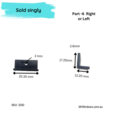 Truseal Sliding shower screen - components RH - Sold singularly