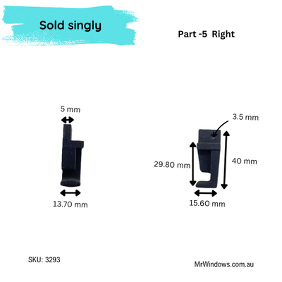 Truseal Sliding shower screen - components RH - Sold singularly