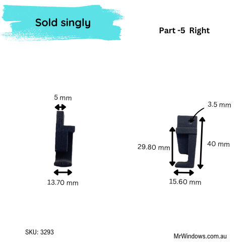 Truseal Sliding shower screen - components RH - Sold singularly