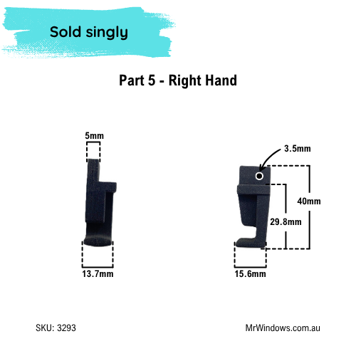 Truseal Sliding Shower Screen - Right Hand (RH) Components