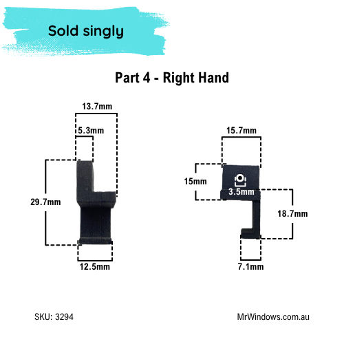 Truseal Sliding Shower Screen - Right Hand (RH) Components