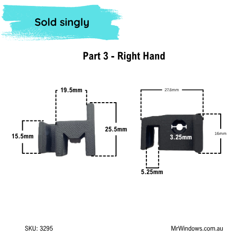 Truseal Sliding Shower Screen - Right Hand (RH) Components