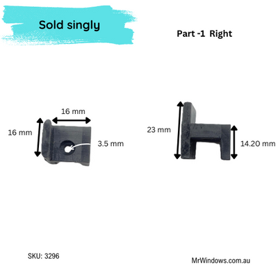 Truseal Sliding shower screen - components RH - Sold singularly