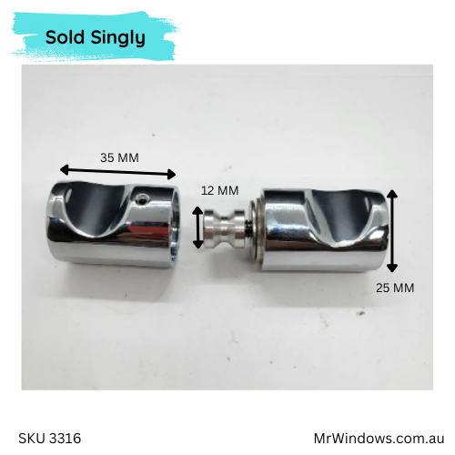 Shower handle - Back to back Knob style - Chrome - Sold singularly