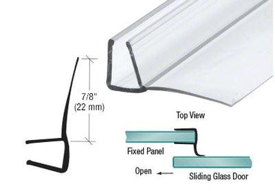 Shower U Channel With Wipe - suits 8mm glass - 800mm long