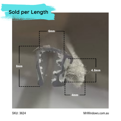 Sashless Windows 6mm Lapseal  Clear Acrylic Weather strip