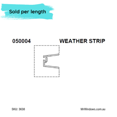 Weather strip to suit G James frame with Breezway louvres