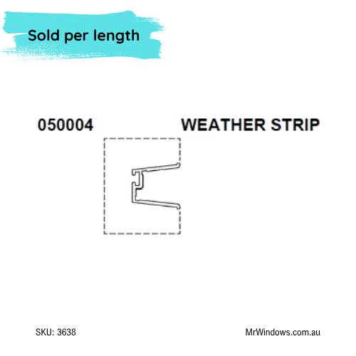 Weather strip to suit G James frame with Breezway louvres