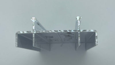 Bottom wardrobe track - 2.4m length - white - chrome