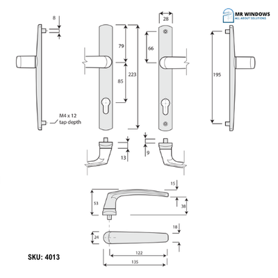 DORIC DS1600 #5 Swan Hinged Door FURNITURE SET