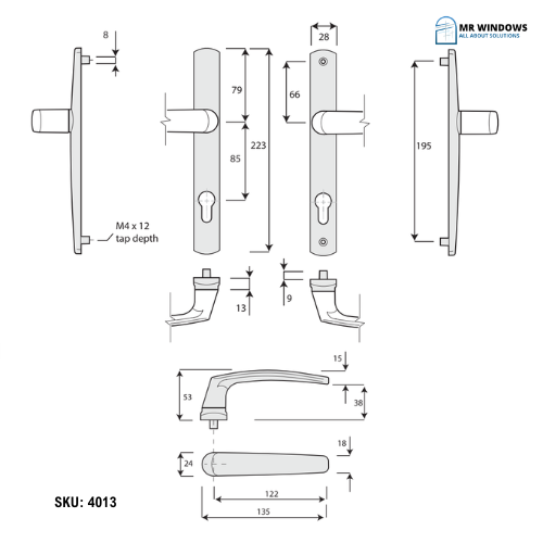 DORIC DS1600 #5 Swan Hinged Door FURNITURE SET
