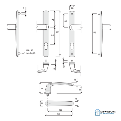 DORIC DS1600 #5 Swan Hinged Door FURNITURE SET