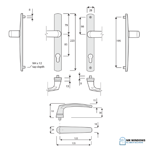 DORIC DS1600 #5 Swan Hinged Door FURNITURE SET