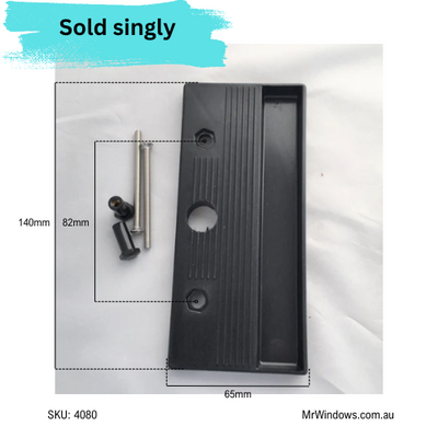 Sliding door - External flat Handle - Key Hole - black -  - DS392