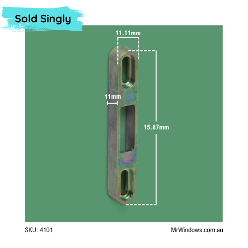 Sliding door keeper, strike - Diecast Keeper 11mm (7/16") Deep
